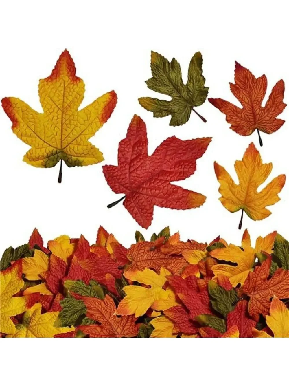 50pcs artificial maple leaves bulk fall thanksgiving halloween wedding table dec